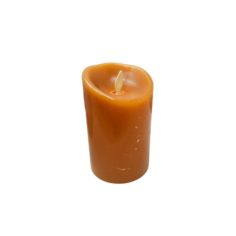 Lot of 6 Luminara Orange Pillar Battery Operated Flame Candles Fall Decor - Picture 2 of 4